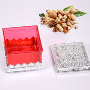 Close-up of the Ruby dry fruit storage container, highlighting its clear, BPA-free plastic.