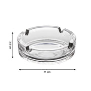 The classic design of this crystal glass ashtray adds sophistication.