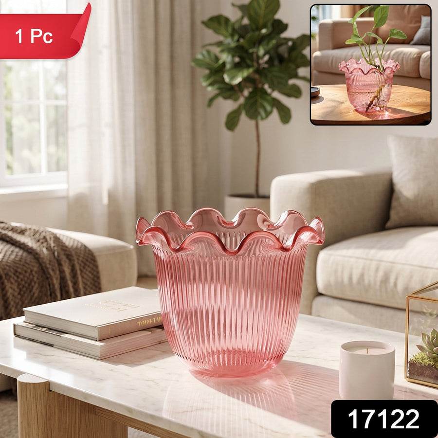 Decorative Ruffled Flower Pot Planter Vase – Versatile Home Decor