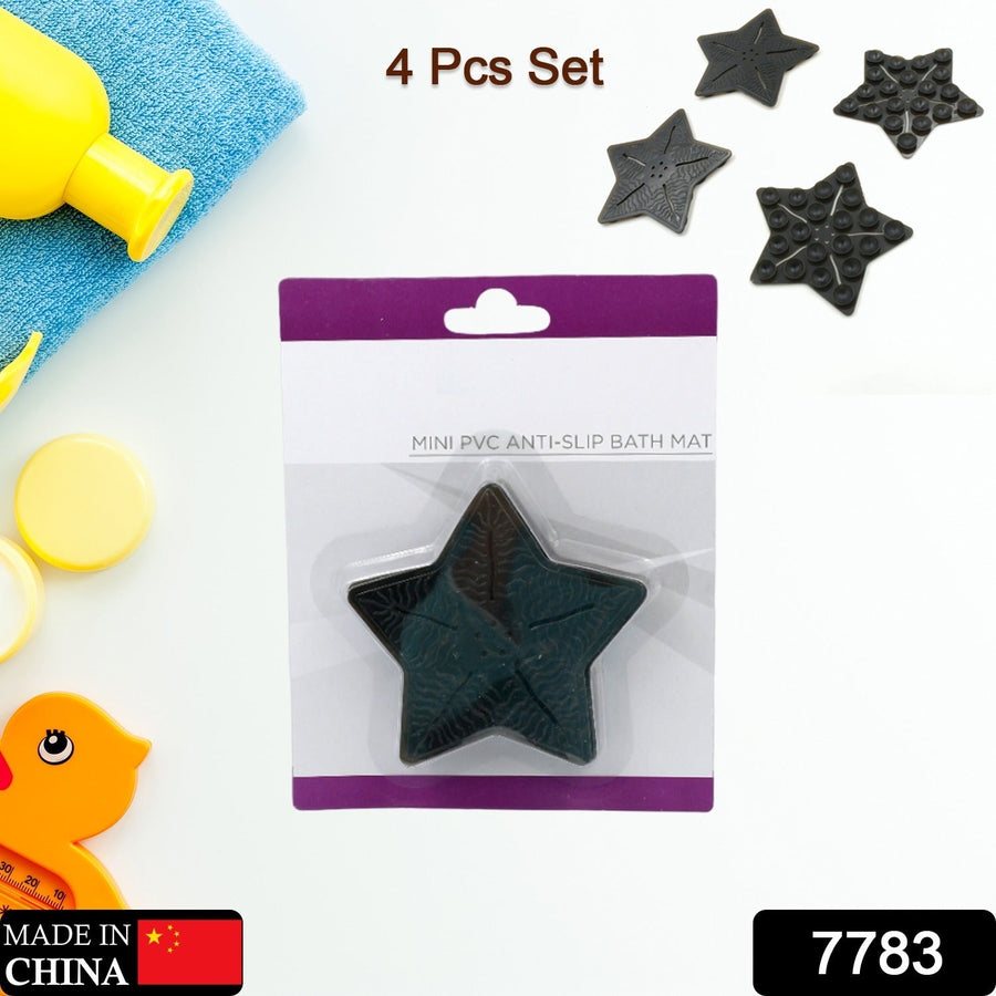 Kids Anti-Slip Bath Mat – Star Shaped PVC | 4 Pc Set by CrystalWash