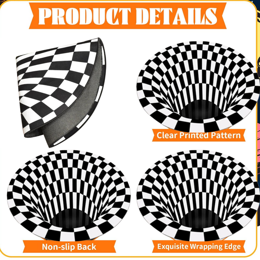 3D Space Round Carpet – Non-Slip Optical Illusion Rug