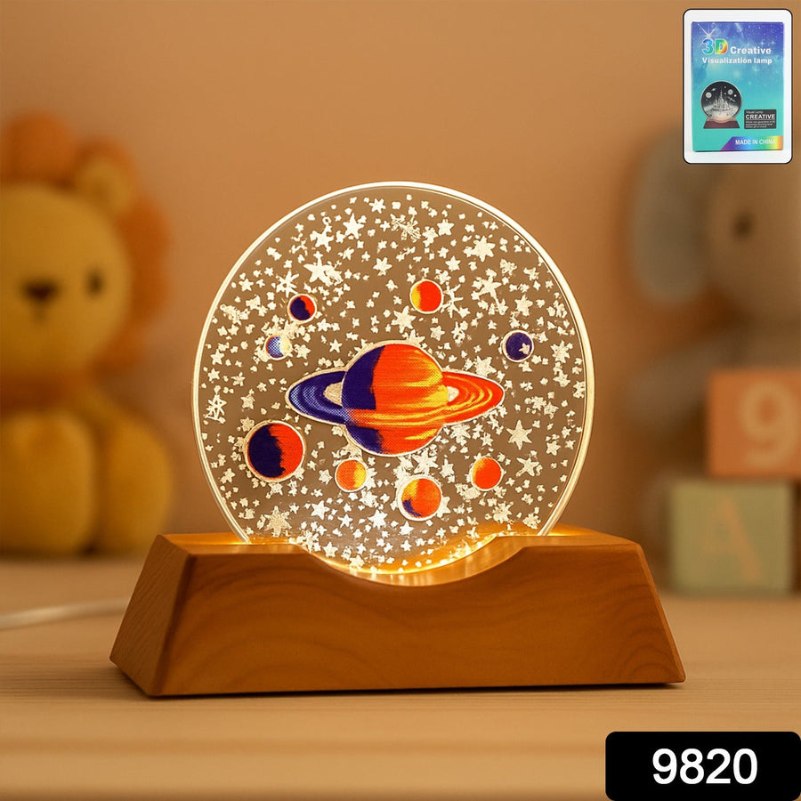 3D Visualization Lamp – LED Night Light with Planet Design