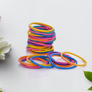 Assorted multicolor elastic rubber bands, showcasing various sizes for diverse uses.