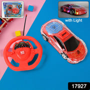 Top-down view of the sleek remote control racing car, highlighting its design.