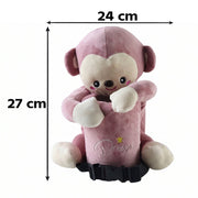Plush monkey car organizer for rubbish and tissues
