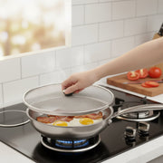 Durable stainless steel food net cover for versatile kitchen use.