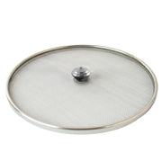 Protective stainless steel mesh food net cover for cooked dishes.