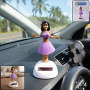 Decorative solar bobble figure for car dashboard and shelves