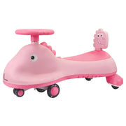 Pink shark themed twist car for indoor and outdoor play