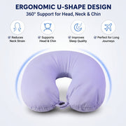 Travel neck cushion with button strap to stay in place
