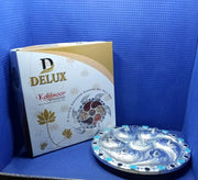 Detailed view of the durable plastic and silver-plated Rotating Dry Fruit Tray.