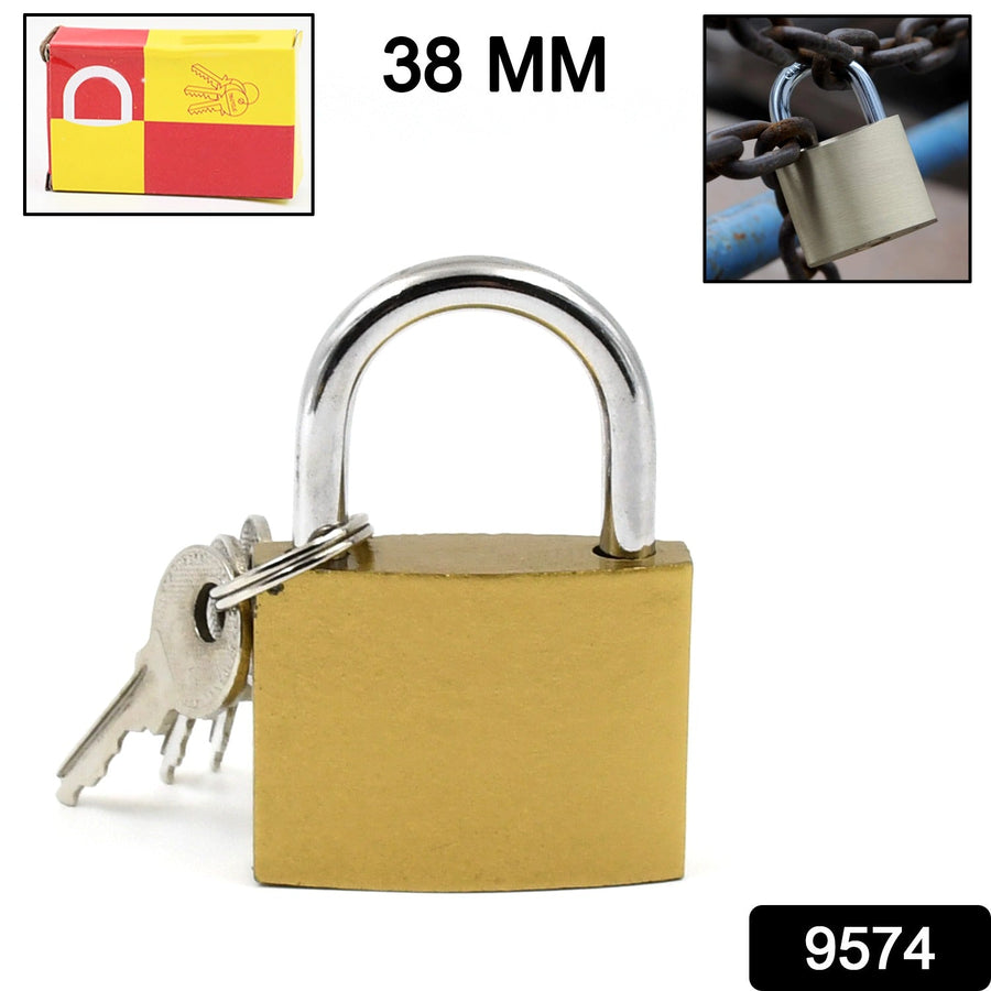 Solid Padlock 38mm – Durable Brass Body, 3 Keys | Safelix