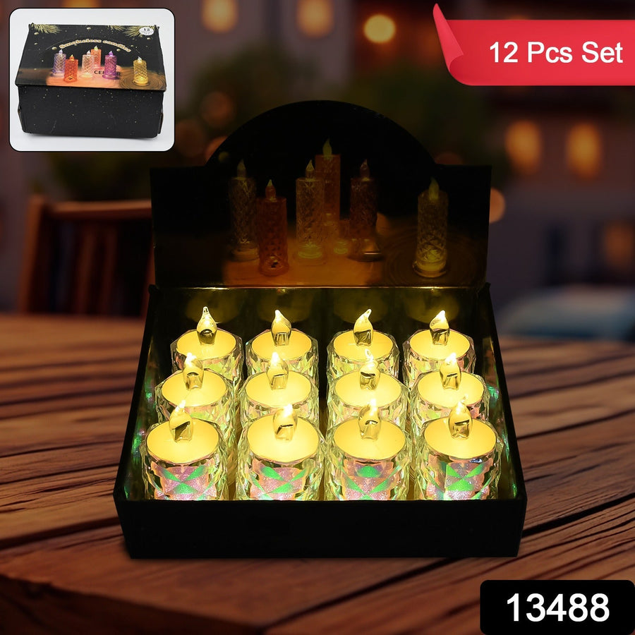 LED Tealight Candles 12 Pack – Flameless Diwali Decor | Styleva