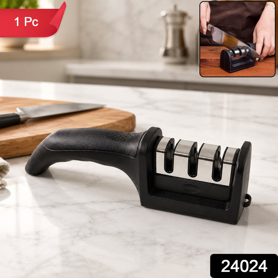 3 Stage Manual Knife Sharpener Tool for Steel and Ceramic Knives Ki...